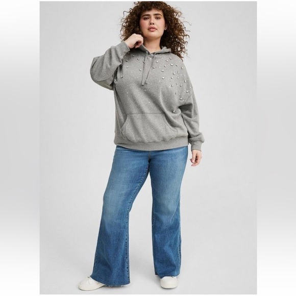 torrid Tops - NWT Torrid Size 2X Drop Shoulder Rhinestone Embellished Hoodie 18/20
